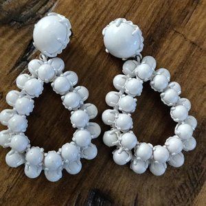J Crew White Statement Earrings